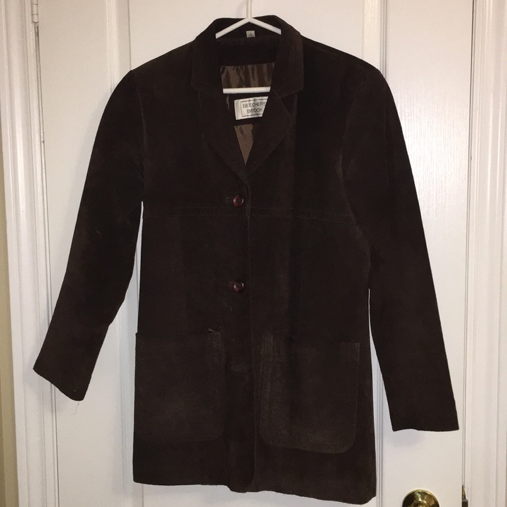 Brown jacket.